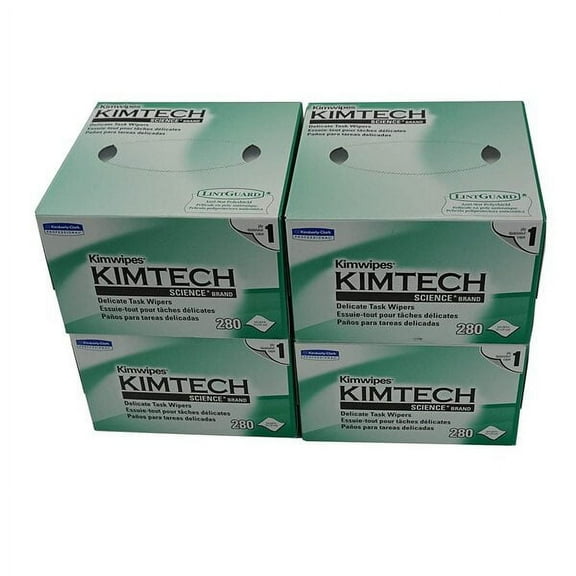 Kimtech Kimwipes Delicate Task Wipers Delicate Cleaning Plain White, 4 Pack of 286