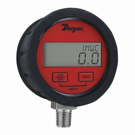 Dwyer Instruments Digital Vacuum Gauge,3" Dial Size,Red DPGAB-00