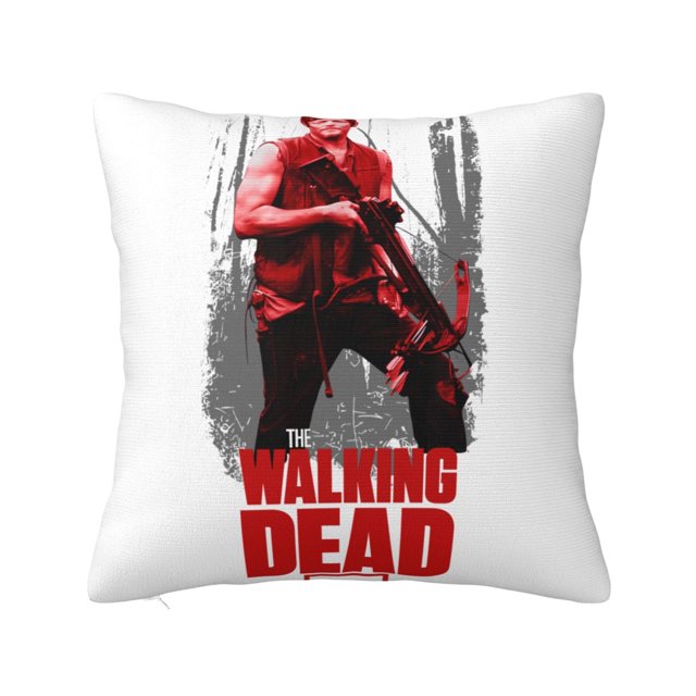 Funda de almohada súper suave The Walking Dead con cremallera para dormitorio, sofá, sillón, fundas de almohada mullidas y acogedoras para todas las estaciones, almohada cuadrada