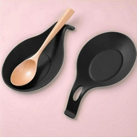 Heat Resistant Silicone Spoon Rest Set of 2, Modern Kitchen Utensil Holder