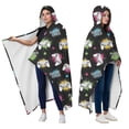 thumbnail image 2 of Wearable Blanket,Neon Controllers Games Icons Black Pattern Hooded Wearable Flannel Blanket for Adults & Teens with Buckle,Winter Poncho Shawl Wrap Cape,50"x60", 2 of 5