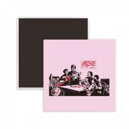 

China Red Education Propaganda Professor Square Ceracs Fridge Magnet Keepsake Memento