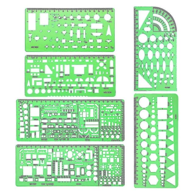 2025 Latest Model 2023-6 Pcs Architect Multi Purpose Drawing Template Set House