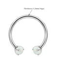 thumbnail image 2 of FANSING 16g 12mm Surgical Steel Horseshoe Septum Rings 16 Guage Internally Threaded Circular Barbell with Removable Fire White Opal Ends, 2 of 2