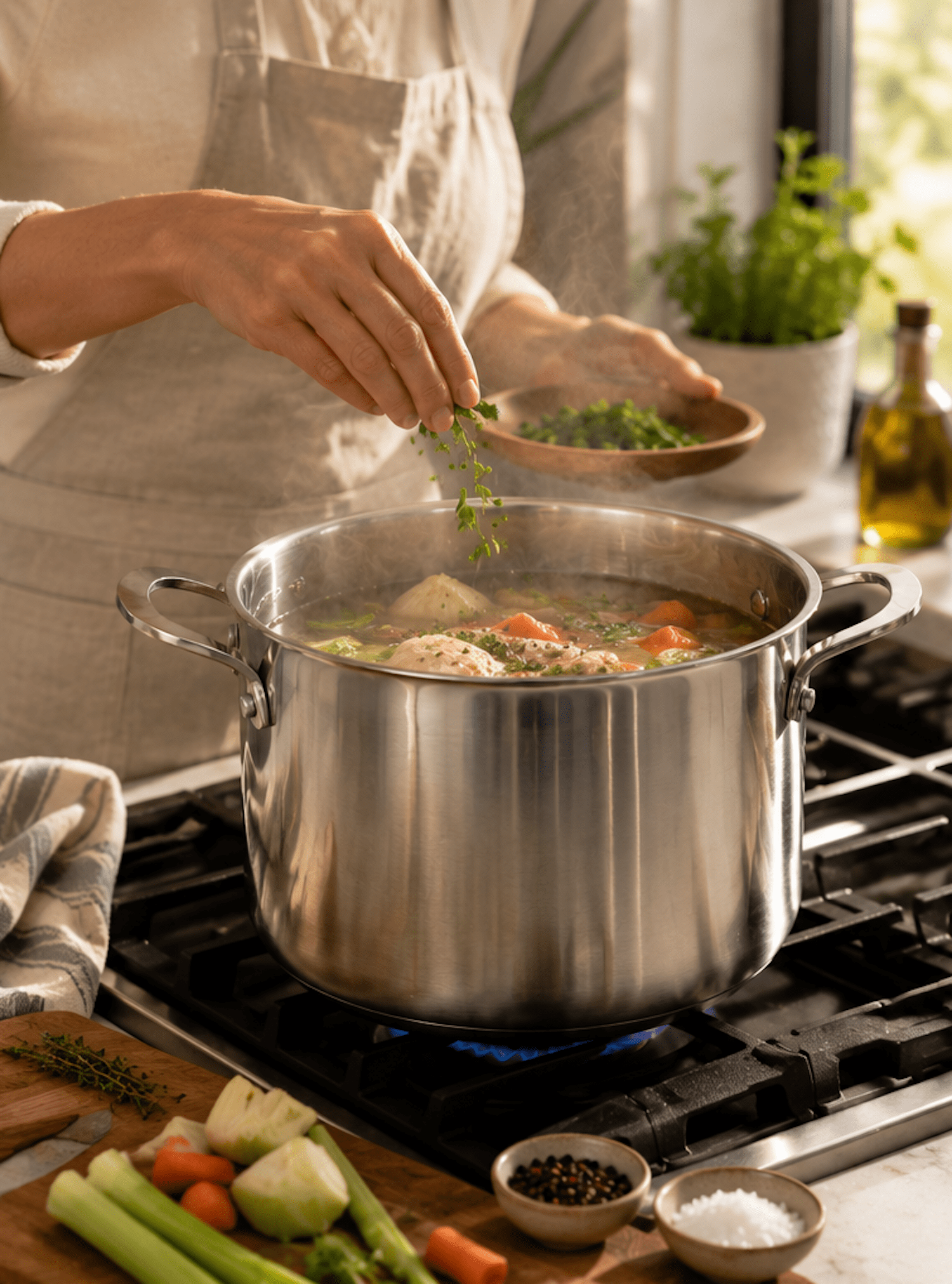 CoreClad 8-Quart Tri-Ply Stainless Steel Stock Pot, Induction Ready