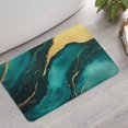thumbnail image 2 of Green and Gold Marble Glitter Waves Pattern Bathroom Rugs Mat,Non Slip Microfiber Bathroom Rug,Rubber Backing,Soft Bathroom Mats for Bathroom Floor,Tub and Shower,17x27in(43x68cm), 2 of 5