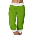 thumbnail image 1 of Timegard Joggers for Women Capris Mid Waisted Drawstring Color Block Comfy Casual Crop Pants with Pockets, 1 of 6