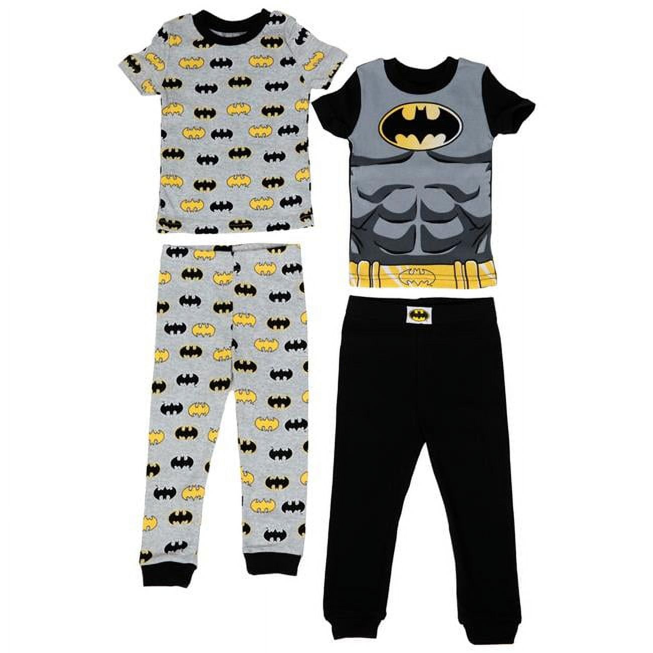 Batman 812425 toddler4t 4 Piece Batman Armor All Over Logos Print Pajama Set Toddler 4T Walmart