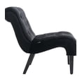 thumbnail image 6 of Upholstered Accent Chair for Living Room, Velvet Tufted Armless Chaise Lounge, Modern Leisure Sofa Chair with Wood Legs for Home Living Room Bedroom Apartment, Black, 6 of 7