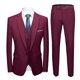thumbnail image 1 of MY'S Conjunto de Traje de 3 Piezas para Hombre con Corbata, Chaleco y Pantalones de Chaqueta Ajustada con un botón, Chaleco y Pantalones para Fiesta, Boda, Baile de Graduación, Borgoña, XL, 1 of 5