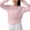 Pink, variant on Women's Crew Neck Side‑Drawstring Long Sleeve Top, Adjustable Side Ruched Drawstring, Loose Relaxed Fit, Lightweight Breathable Fabric, Women Athletic Outdoor Casual Top Yellow XL