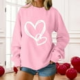 thumbnail image 2 of SOMOWI Chandails de la Saint-Valentin pour Femmes Sans Capuche Col Rond Manches Longues Décontracté Chandail Doux Tricoté Rose Hauts d'Automne TG, 2 of 4