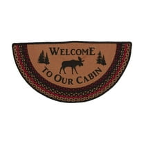 VHC Brands Cumberland Jute 16.5 x 33 Inch Stenciled Moose Half Circle Rug