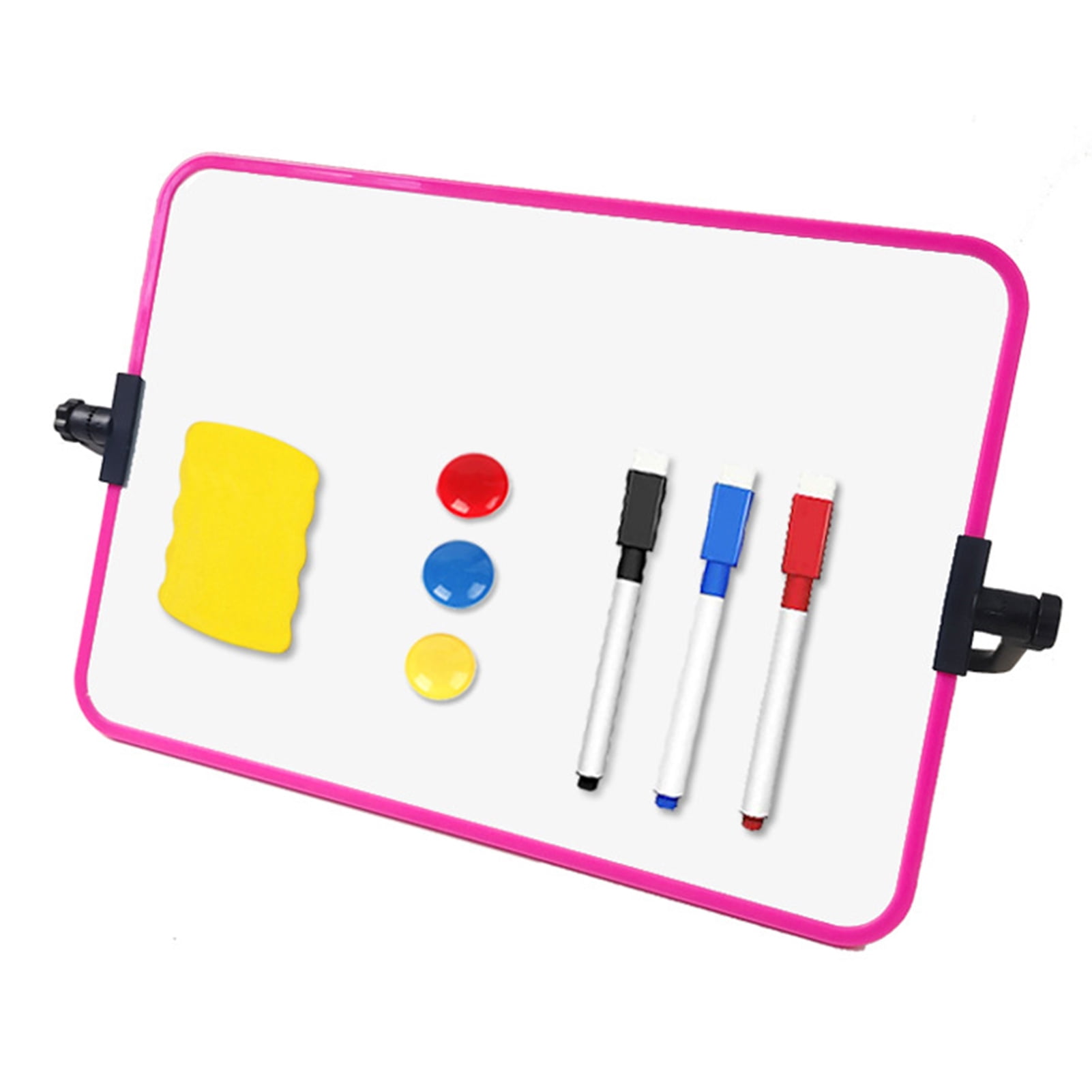 DoubleSided Whiteboard Set with Bracket, Pens, and Eraser