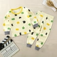 thumbnail image 2 of Gubotare Baby Girl Pajamas Girls’ 2-Piece Pajama Set - Long Sleeves T-Shirt and Pajama Pants Size 18 24 Months (Light Yellow,18-24 Months), 2 of 3