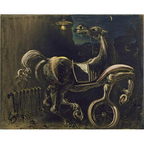 Dali - Debris Of An Automobile - Canvas OR Print Wall Art