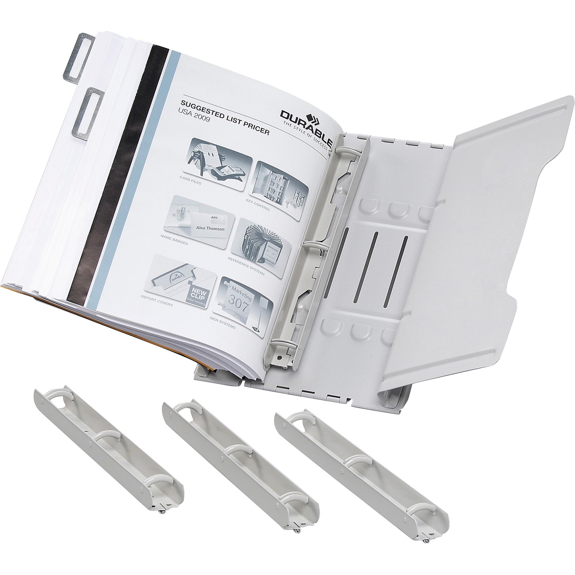 Durable Catalog Display Rack, 6 1inch Rings, Gray