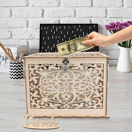 box card lock gift decor diy wooden supplies birthday decoration money shower baby weddings boxes cash canada much graduation rustic