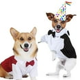 thumbnail image 2 of Puppy Suit Bow Tie Costume, Wedding Shirt Formal Tuxedo with Black Tie, Dog Prince Wedding Bow Tie Suit Pet Dog Tuxedo Bow Tie Clothes Wedding Suit Puppy Costumes Apparel Pet Suit Bow Tie Costume, 2 of 12