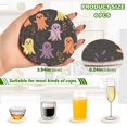 thumbnail image 2 of Yayeee 6 PCS Drink Coasters with Holder Set Woven Absorbent Round Tabletop Hot Pad, Yellow Halloween Ghosts, 2 of 7