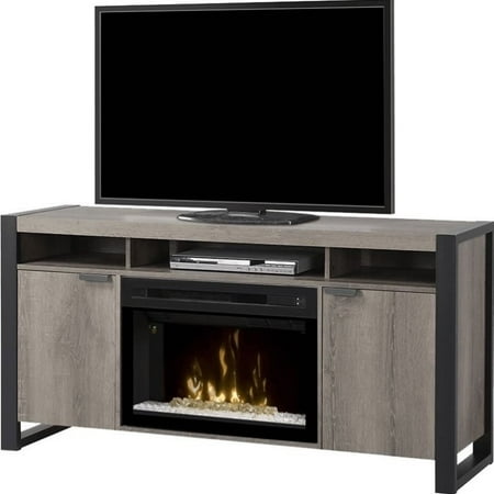 Bowery Hill Electric Fireplace Tv Stand With Acrylic In Steeltown