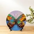thumbnail image 6 of Bingfone Oil Painting Beautiful Butterfly Print Bone China Dinner Decorative Plates,Handmade Ceramic Dinner Plate with Stand for Home Club-7in, 6 of 6