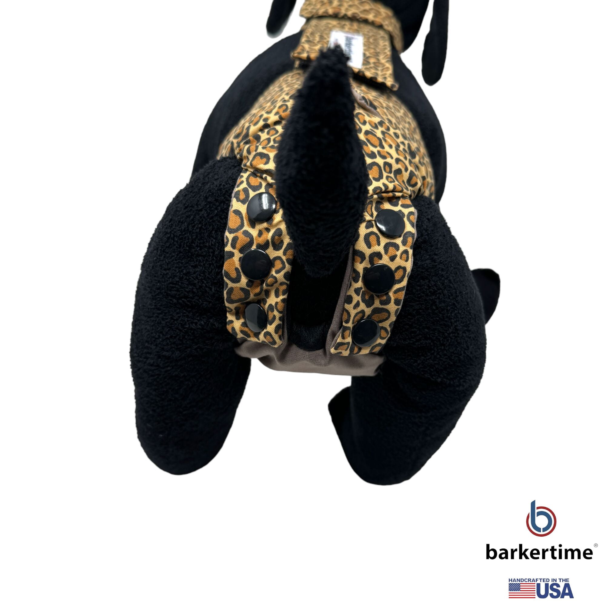 Barkertime Leopard Dog Diaper Snappy Overall