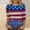 Blue, variant on Cavosen Red White and Blue T Shirts Women Petite Independence Day 3/4 Sleeve Crewneck Shirts USA Star Striped Graphic Tops Lady XL 4th of July Casual T Shirts Red White and Blue Tunic Tees
