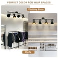 thumbnail image 5 of Lzawvm Track Lighting Fixtures Ceiling Kitchen Lighting Fixtures Ceiling ‎Flexible Adjustable Heads Industrial Light Fixture for Dining Room Living Room Black 4 Light, 5 of 10