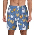 thumbnail image 2 of Picia Chicken Family pattern Mens Swim Trunks with Compression Liner Stretch Beach Shorts Quick Dry with Zipper Pockets No-Chafing Board Shorts-Large, 2 of 9
