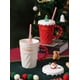 thumbnail image 3 of Taza de cerámica con forma de árbol de Navidad de 14 oz: con tapa y pajita, color rojo festivo, para café, té o chocolate caliente, para adultos y niños (rojo), 3 of 5
