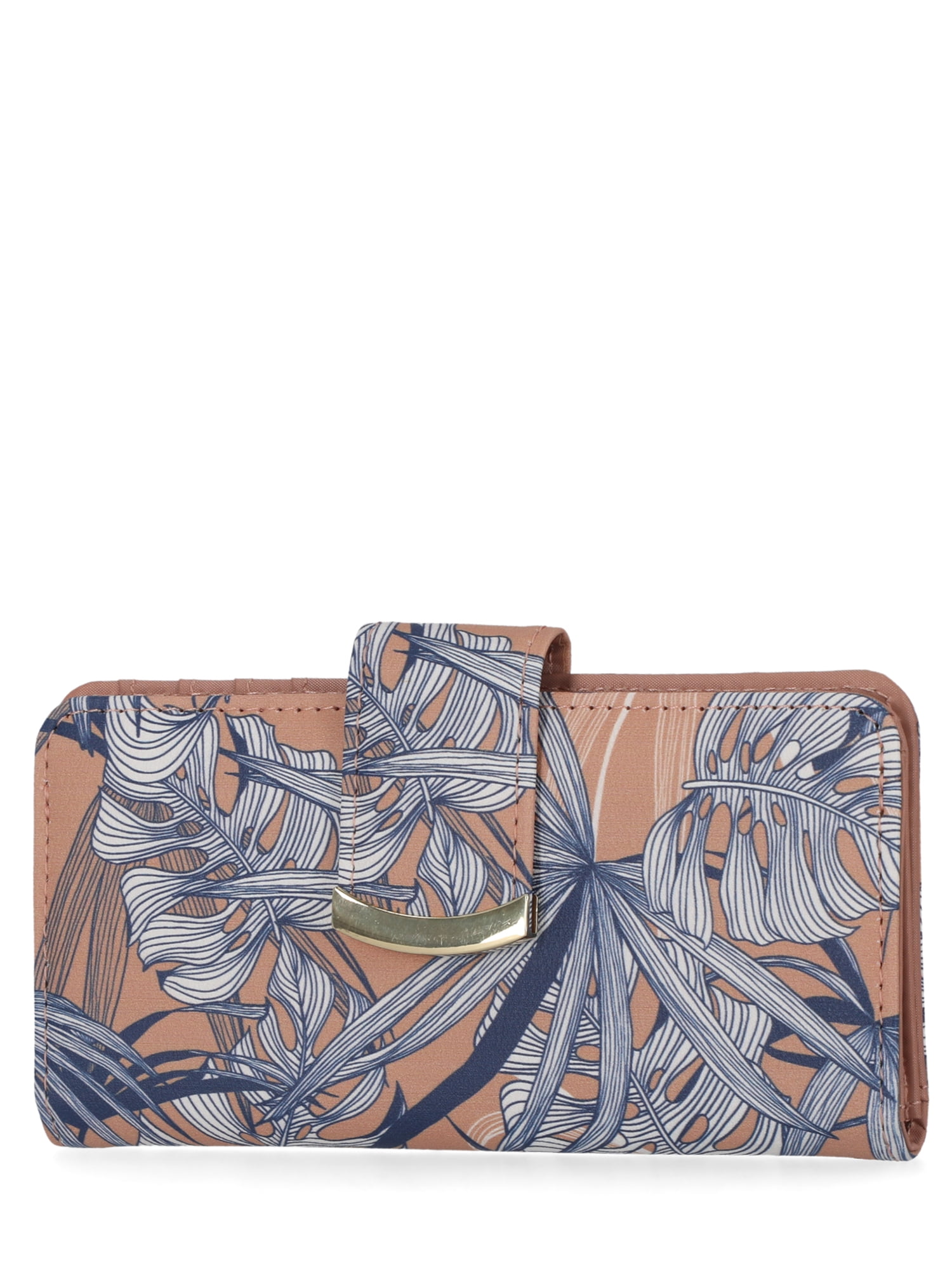 Time and Tru Women's Alexandra Slim Wallet Vinyl Floral Print