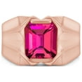 thumbnail image 2 of AFFY 8x10 mm Simulated Birthstone Men's Ring Ruby In 14K Rose Gold Plated 925 Sterling Silver. Ring Size 14, 2 of 6