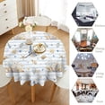 thumbnail image 4 of Odenmar Daisy Floral Round Tablecloth 60 Inch, Farmhouse Waterproof Table Cover, Rustic Flower Design for Dining Table, Kitchen, Party Indoor Outdoor, 4 of 6