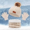 thumbnail image 2 of Hat for Women Winter Hat Children's Hats Scarves Gloves Three Piece Autumn And Winter New Warm Baby Hats, 2 of 3