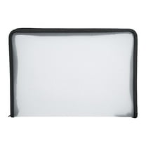 Preplabs Black Document Organizer - A4 Zipper File Bag, Waterproof Plastic Folder with Multiple Pockets Travel Portfolio Letter Size Paper Storage
