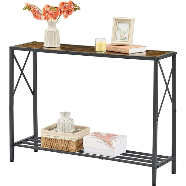 Console Table Industrial entryway Table Narrow Sofa Table with Shelves Entrance Table for