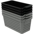 thumbnail image 1 of 6-Pack Slim Plastic Storage Basket/Bins Organizer, 1 of 7