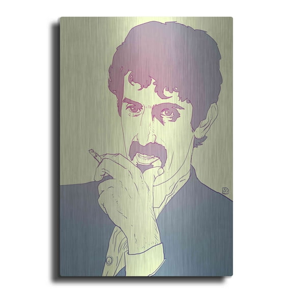 Luxe Metal Art 'Frank Zappa' by Giuseppe Cristiano, Metal Wall Art, 24"x36"