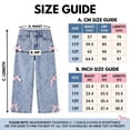thumbnail image 4 of FEDPOP Girls Wide Leg Baggy Jeans, High Waisted Denim Pants with Pockets, Casual Y2K Loose Trousers for Kids, Blue, 8-14Y, 4 of 7