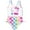 Checkered rainbow, variant on Hello Kitty One-Piece Bathing Suit, Size 7, Checkered Rainbow (Girl's)