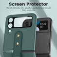 thumbnail image 4 of Galaxy Z Flip 4 Case with Ring Holder, Z Flip 4 Case with 9H Glass All-Inclusive Camera Lens Protector and Metal Ring Holder, Matte PC Slim Protective Case for Samsung Galaxy Z Flip 4 5G - Green, 4 of 16
