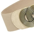 thumbnail image 7 of CBGELRT Wide Belts for Women Fashion Vintage Elastic Stretch Waist Belt with Interlock Buckle for Jeans Dress Shirts Waistband, Beige, 7 of 7