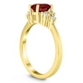 thumbnail image 2 of SZUL Women's 7X5MM Garnet and Diamond Regal Ring in 10K Yellow Gold, 2 of 4