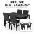 thumbnail image 3 of MIERES Marble Dining Table Set for 4, Faux Marble Kitchen Table and Chairs Set, Rectangle Dining Table with 4 Leather Dining Chairs, 5 Pieces Dinette Sets for Breakfast Nook, Apartment, Black, 3 of 10
