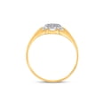 thumbnail image 4 of 10kt Yellow Gold Mens Round Diamond Matte Flower Cluster Ring .02 Cttw, 4 of 4