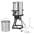 thumbnail image 1 of KFFKFF Deep Fryer for Turkey, Set of 30-qt Boiler Steamer Cooker, Outdoor Aluminum Pot for Seafood Frying, Propane Gas Boiler with 54,000 BTU Burner, Comes with Basket, Poultry Rack with Perforations, 1 of 9