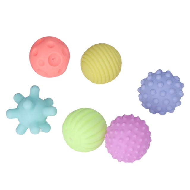 Juego de pelotas texturizadas para bebé, juguete sensorial para apretar, divertido, suave, elástico, Multicolor, para el hogar, Color cálido, 6 uds.