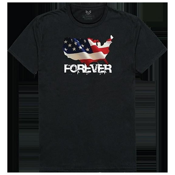 Forever USA Map Relaxed Graphic T-shirt, Black - Large