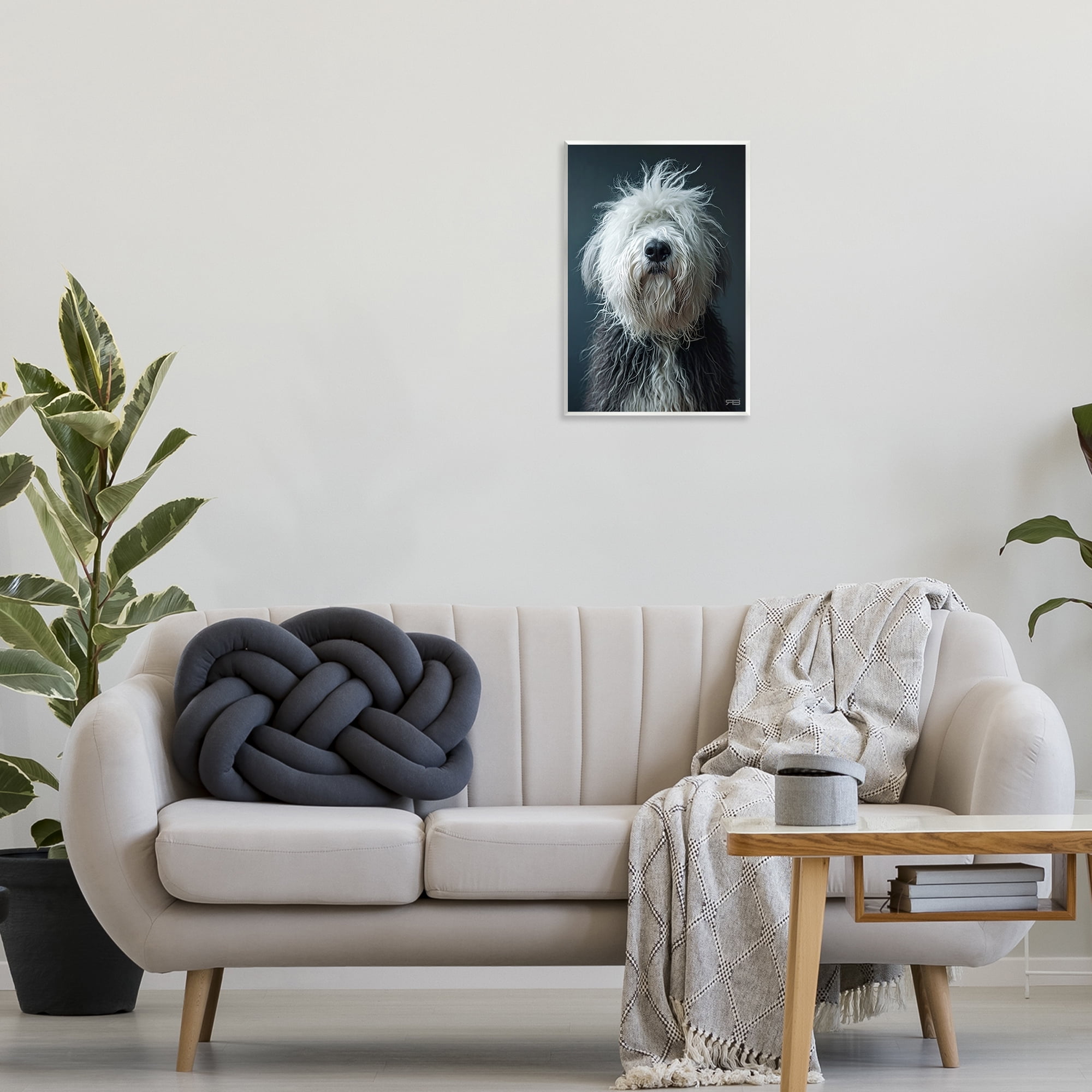 Stupell Industries Shaggy Pup Portrait Animals & Insects Painting Unframed Art Print Wall Art, 13 x 19